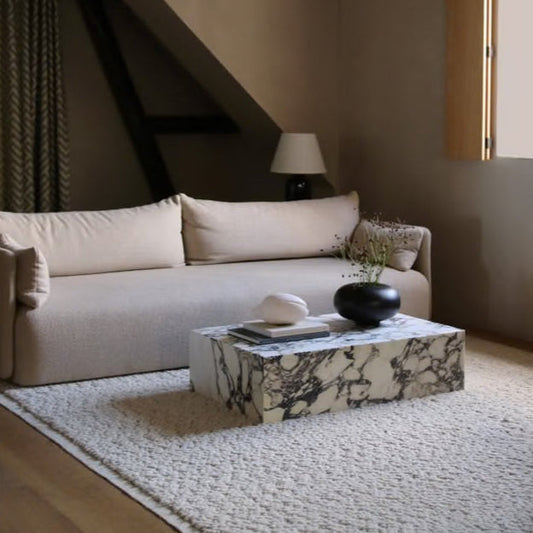 Table basse Bloc rectangle marbre calacatta