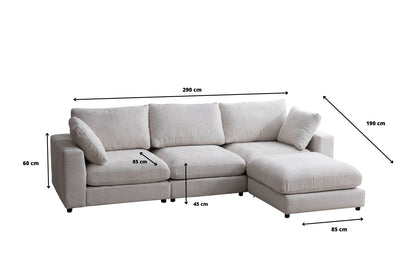 Canapé JULIA Modulable Chenille  3+1 Pouf