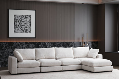 Canapé JULIA Modulable Chenille 4+1 Pouf