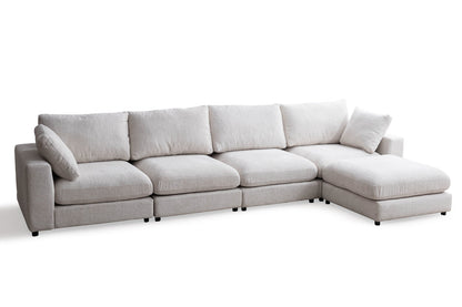 Canapé JULIA Modulable Chenille 4+1 Pouf