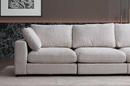 Canapé JULIA Modulable Chenille 4+1 Pouf