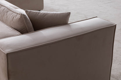 Canapé ELEGANCE Velours Modulable 4+1 Pouf