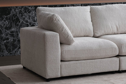 Canapé JULIA Modulable Chenille 4+1 Pouf