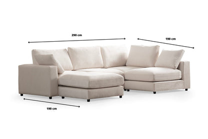 Canapé JULIA Modulable Chenille 4+1 Pouf