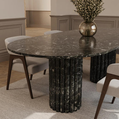 Table à manger Oval en marbre noir Khenifra